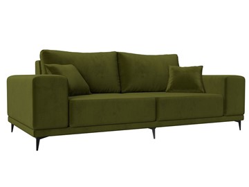 Прямой диван Льюес НПБ, Зеленый (микровельвет) в Самаре