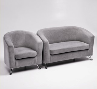 Комплект мебели Брамс  цвет серый диван 2Д + кресло в Самаре