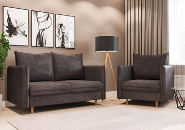 Комплект мебели диван и кресло Гримма графит в Самаре