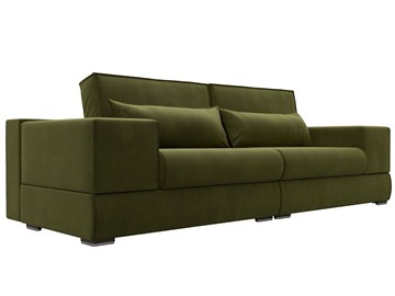 Прямой диван Лига-037, Зеленый (Микровельвет) в Самаре