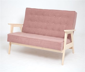 Прямой диван Ретро, двухместный (беленый дуб / RS 12 - розовый) в Тольятти