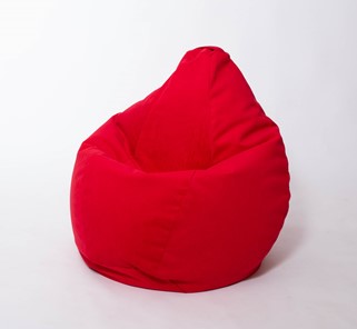 Кресло-мешок Груша большое, велюр однотон, красное в Тольятти