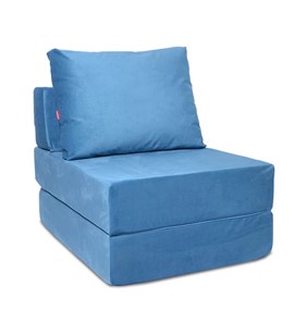 Кресло бескаркасное Окта, велюр синий в Самаре