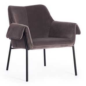 Кресло BESS (mod. 0179471) металл/вельвет, 70х71х75 см, серо-коричневый S108 (84 Brown)/черный в Самаре