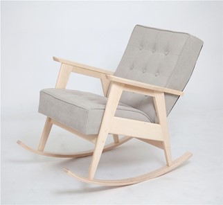 Кресло-качалка Ретро (беленый дуб / 02 - светло-серый) в Самаре