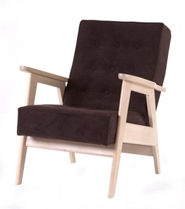 Кресло Ретро (беленый дуб / RS 32 - коричневый) в Самаре