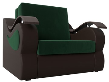 Кресло раскладное Меркурий (60), Зеленый\Коричневый (Велюр\Экокожа) в Тольятти