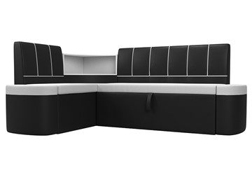 Раскладной кухонный диван Тефида, Белый\Черный (Экокожа) в Самаре