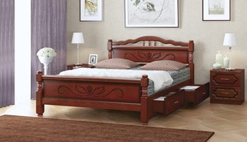Кровать с выкатными ящиками Карина-5 (Орех) 140х200 в Самаре