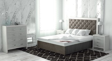 Кровать с подъемным механизмом Сарма Манхэттен 160х200 (с коробом), высота спинки - 140 см в Сызрани