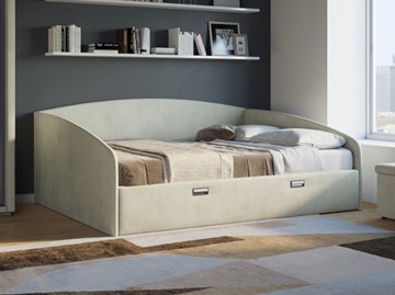 Спальная кровать Bono 160х200, Велюр (Лофти лён) в Самаре