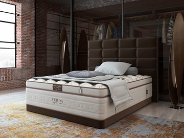 Спальная кровать Chocolate Compact/Basement 180х200, Микровелюр (Manhattan Лесной каштан) в Самаре