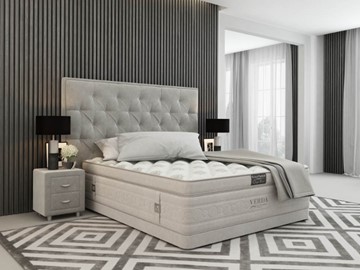 Кровать двуспальная Classic Compact/Basement 180х200, Флок (Велсофт Серый) в Самаре