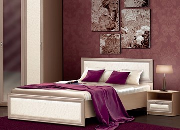 Кровать Камелия, 1600, шимо светлый/белый кожзам в Самаре