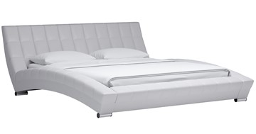 Спальная кровать Оливия 180 арт. Марика 483 к/з (белый) с основанием в Тольятти