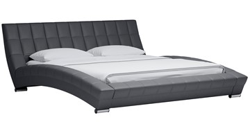 Кровать 2-х спальная Оливия 180 арт. Марика 485 к/з (серый) с основанием в Тольятти