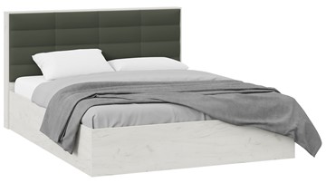 Кровать 2-х спальная Агата тип 1 (Дуб крафт белый, Велюр Серый) в Самаре