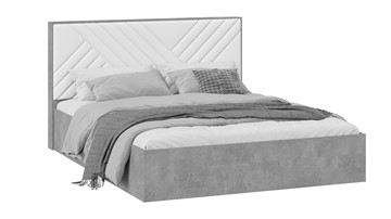 Кровать 2-спальная с подъемным механизмом ТриЯ Хилтон Тип 1 с заглушиной (Ателье светлый/Белый) в Тольятти