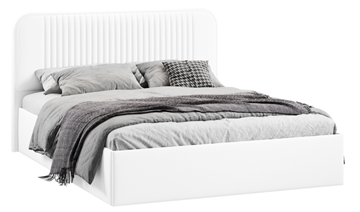 Кровать 2-спальная Тиффани тип 1 (Экокожа белая Polo) в Самаре