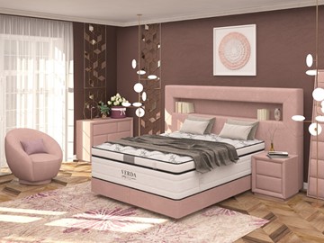 Кровать Smart/Podium M 160х200, Флок (Велсофт Винтажный розовый) в Тольятти