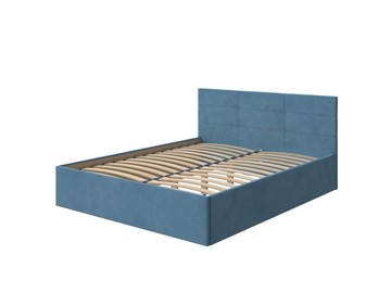 Кровать с мягкой спинкой Vector Plus 160х200, Велюр (Monopoly Прованский синий (792)) в Самаре