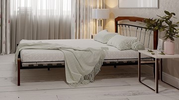 Спальная кровать Муза 4 Лайт, 1400, черный/махагон в Самаре