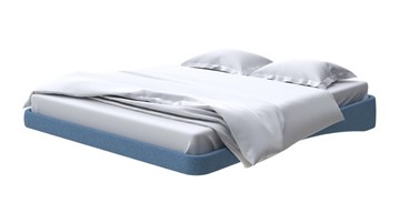 Кровать двуспальная парящая 160х200, Искусственная шерсть (Лама Индиго) в Самаре