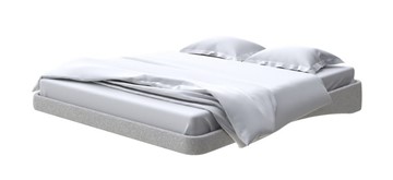 Кровать двуспальная парящая 160х200, Искусственная шерсть (Лама Светло-серый) в Самаре