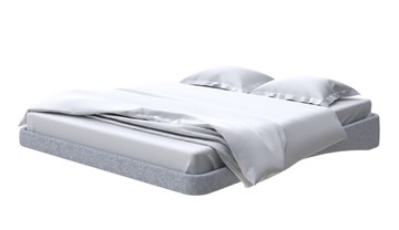 Кровать двуспальная парящая 160х200, Рогожка (Levis 83 Светло-Серый) в Самаре