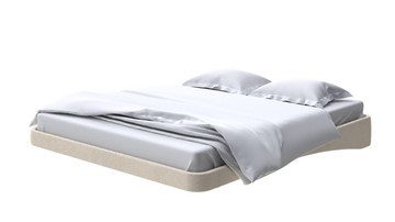 Кровать двуспальная парящая 160х200, Велюр (Ultra Песочный) в Самаре