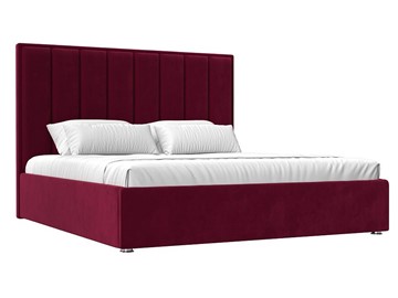 Двуспальная кровать с механизмом Афродита 160, Бордовый (Микровельвет) в Тольятти