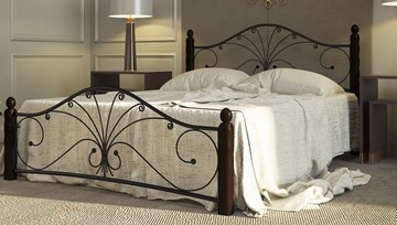 Двуспальная кровать Фортуна 1, 1600, черный/шоколад в Самаре