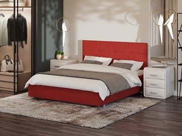 Кровать 2-спальная Neo 160х200, Велюр (Forest 13 Красный) в Самаре