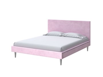 Кровать полутороспальная Claro 140х200, Велюр (Teddy Розовый фламинго) в Тольятти