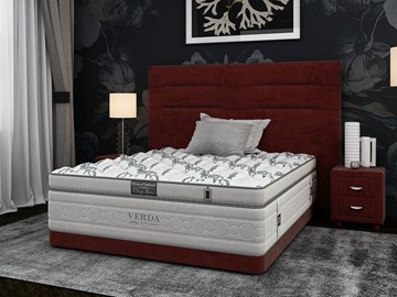 Кровать 2-спальная Modern Compact/Ваsement 160х200, Микровелюр (Manhattan Гранатовый) в Тольятти
