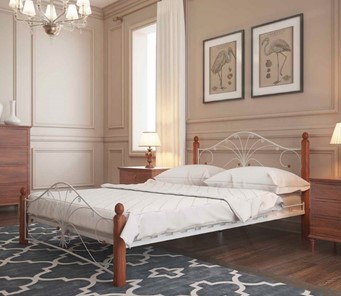 Спальная кровать Фортуна 1, 1600, белый/махагон в Тольятти