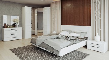 Модульная спальня Наоми №4, цвет Белый глянец в Сызрани