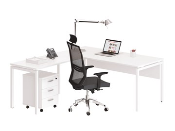 Офисный набор мебели А4 (металлокаркас DUE) белый премиум / металлокаркас белый в Самаре