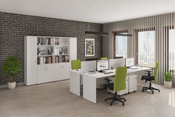 Комплект офисной мебели Комфорт (белый премиум) в Самаре