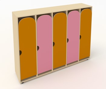 Детский шкаф ШГ5У Беж+Оранжевый+Розовый в Тольятти