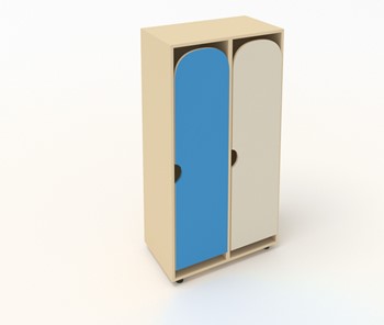 Детский 2-дверный шкаф ШГ2 Беж+Мраморный синий в Самаре