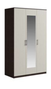 Шкаф 3 двери Genesis Светлана, с зеркалом, венге/дуб молочный в Самаре
