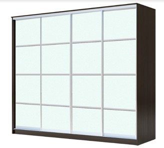 Шкаф 4-х дверный ХИТ 22-24/2-8888, с матовым стеклом, разделительные планки х4, Венге в Самаре