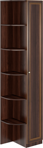 Угловой шкаф-стеллаж Беатрис М14 правый (Орех Гепланкт) в Самаре