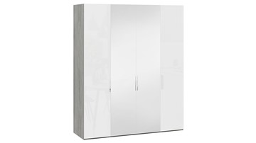 Шкаф для одежды Эмбер СМ-348.07.013 (Дуб Гамильтон/Белый глянец) в Тольятти