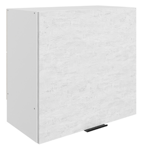 Настенный шкаф Стоун L600 Н566 (1 дв. гл.) (белый/белая скала) в Самаре