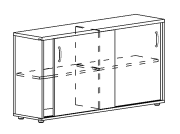Шкаф-купе низкий Albero, для 2-х столов 60 (124,4х36,4х75,6) в Сызрани