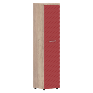 Стеллаж с дверью TORR LUX TLHC 42.1 колонка с глухой дверью и топом 435х452х1958 Дуб Каньон/ Красный в Тольятти