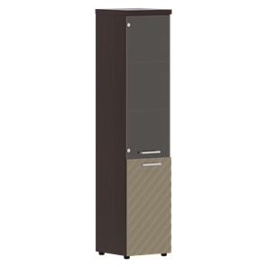 Стеллаж с дверью TORR LUX TLHC 42.2 L колонка комбинированная с топом 435х452х1958 Венге/ Капучино в Самаре