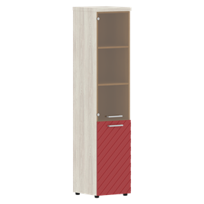Стеллаж с дверью TORR LUX TLHC 42.2 R колонка комбинированная с топом 435х452х1958 Сосна Эдмонт/ Красный в Самаре